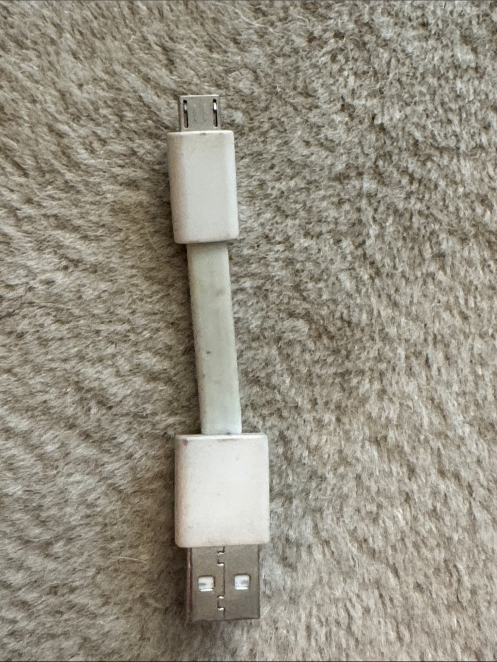 White Micro USB to USB Adapter Cable - Compatible Cell Phone Accessory